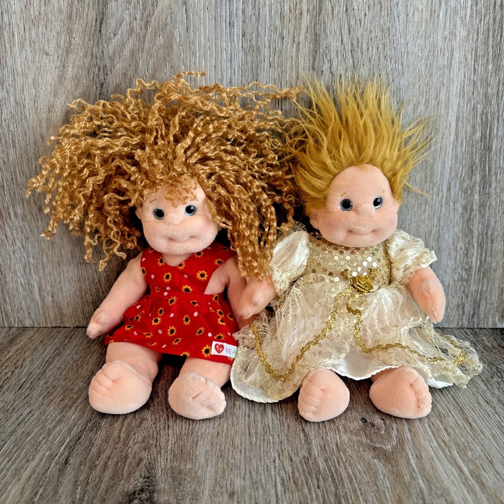 TY Beanie Kids Plush Dolls Princess & Precious Cuties Vintage 2000 Lot of 2